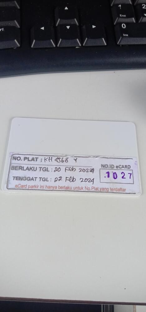 Kartu member kembali id 1027