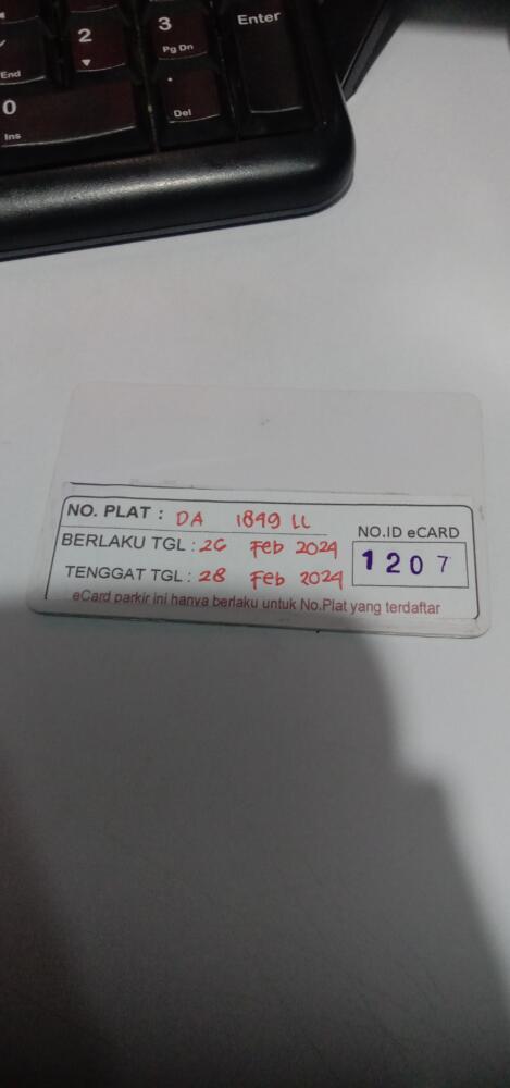 Kartu member kembali id 1207