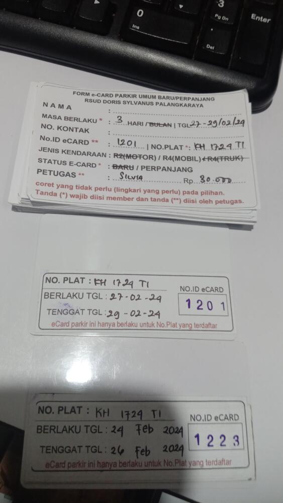 Perpanjang dan pindah kartu member id 1223 ke 1201