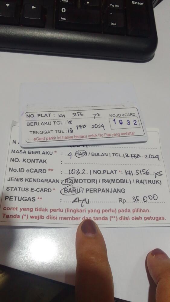 kARTU MEMBER BARU ID:1032