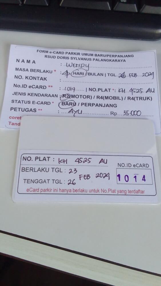kARTU MEMBER BARU ID:1014