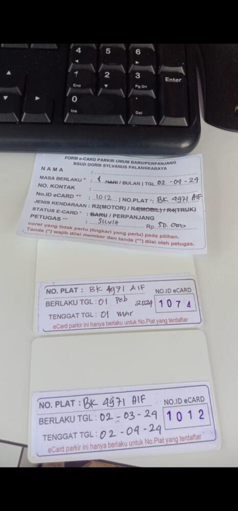 Perpanjang dan pindah kartu member id 1074 ke 1012