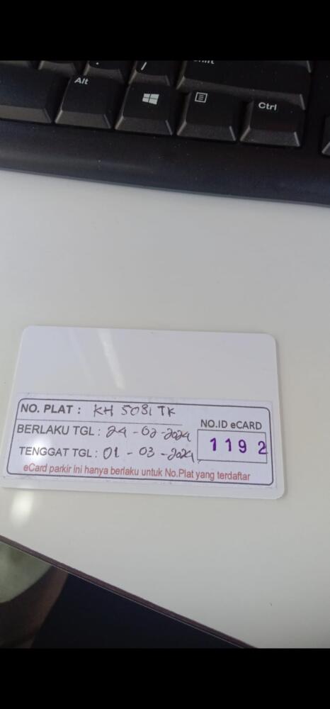 Kartu member kembali id 1192