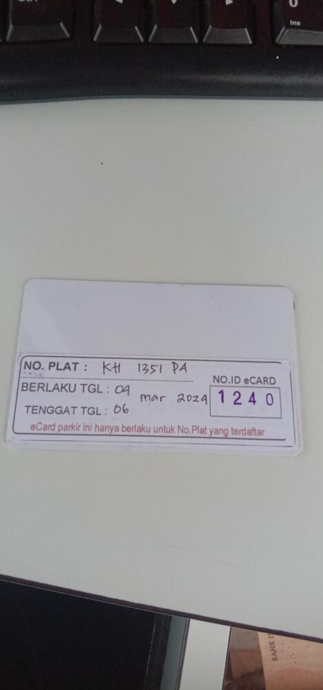 Kartu member kembali id 1240
