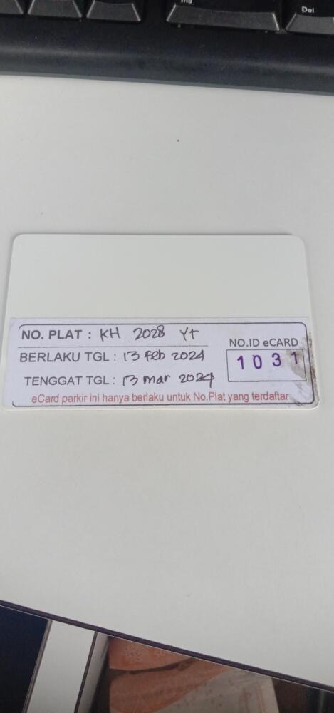 Kartu member kembali id 1031