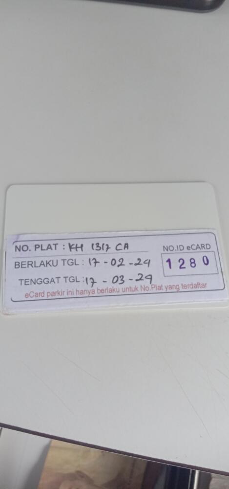 Kartu member kembali id 1280