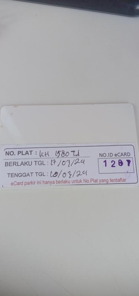 Kartu member kembali id 1287