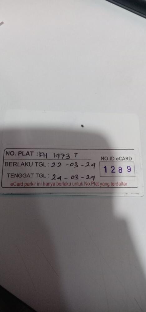 Kartu member kembali id 1289