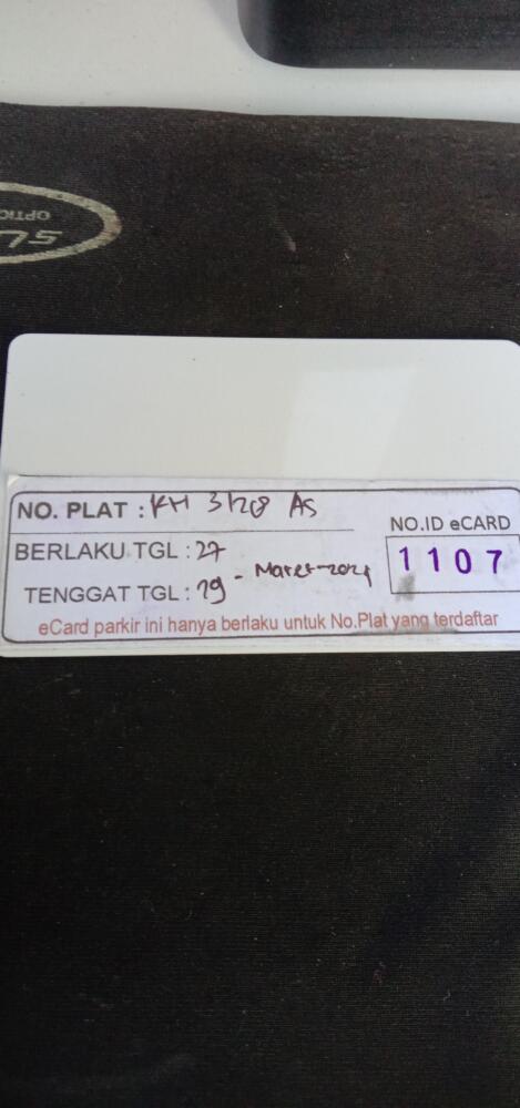 Kartu member kembali id 1107