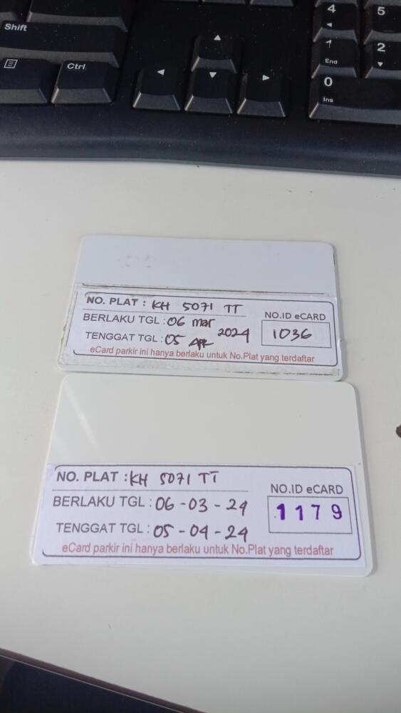 Kartu member id 1036 pindah ke id 1179