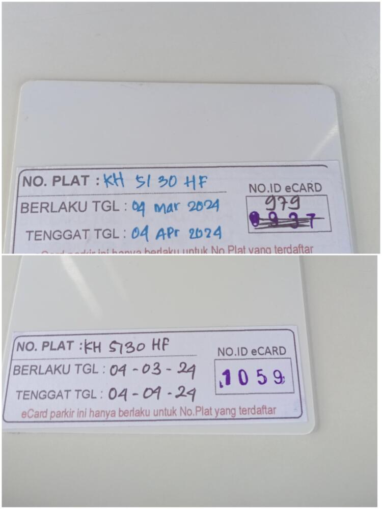 Kartu member id 979 pindah ke id 1059