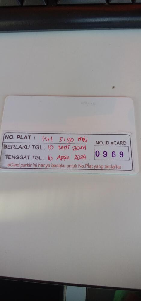 Kartu member kembali id 969