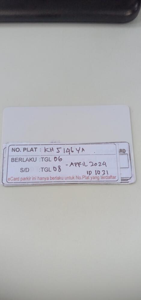 Kartu member kembali id 1031