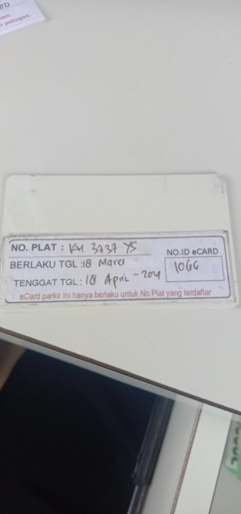 Kartu member kembali id 1066