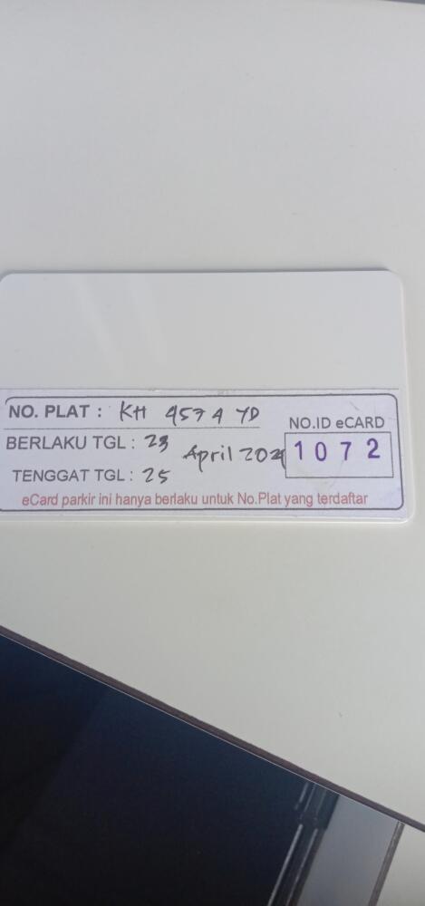 Kartu member kembali id 1072