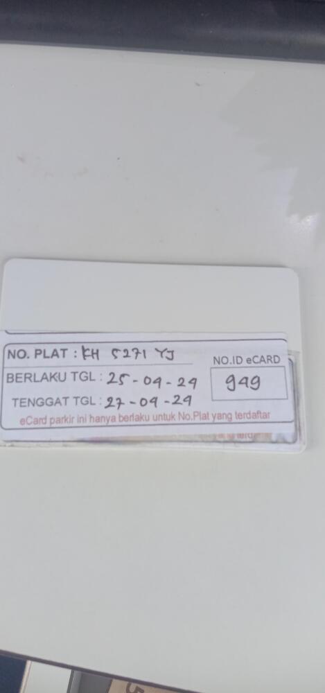 Kartu member kembali id 949