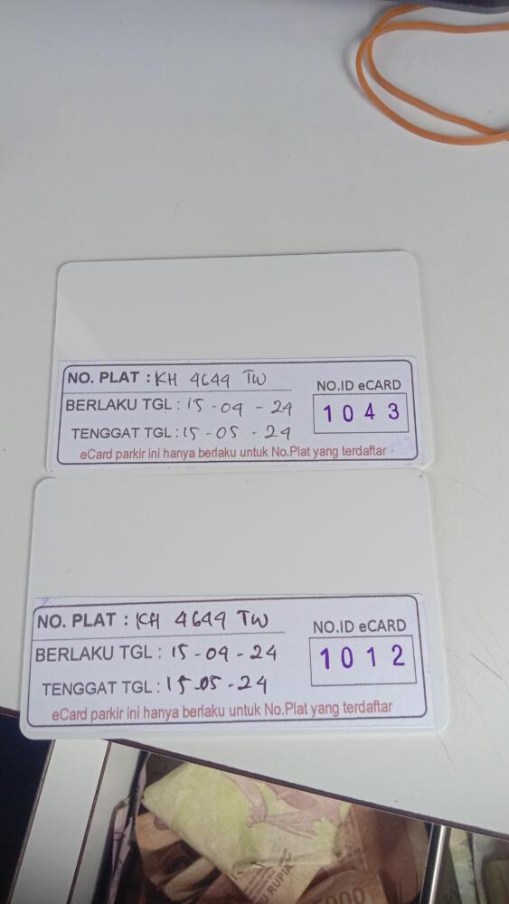 Kartu member id 1043 pindah ke id 1012