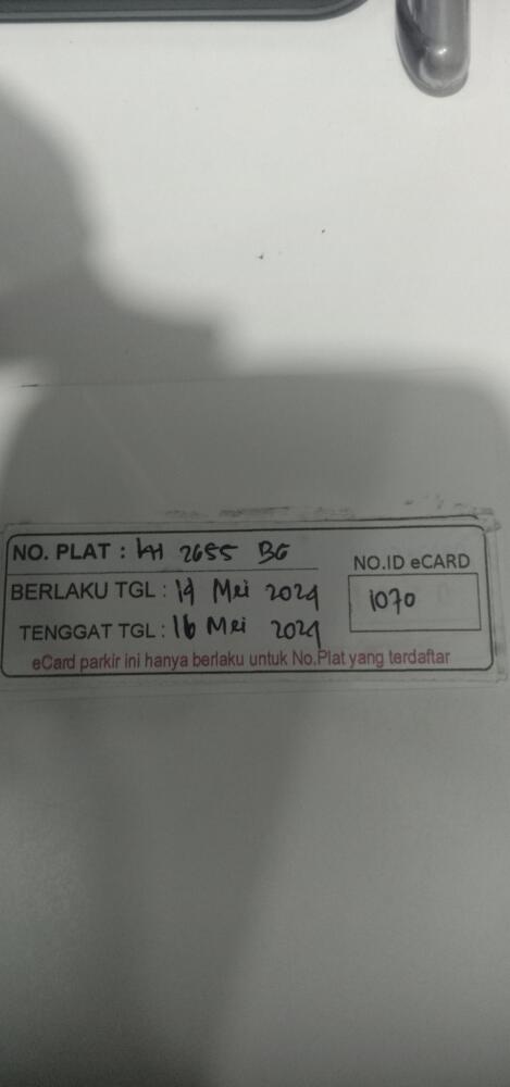 Kartu member kembali id 1070