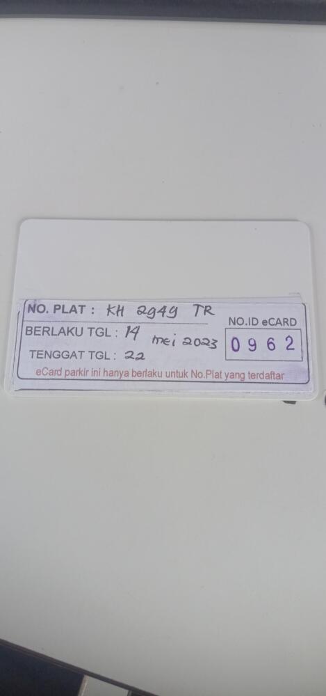 Kartu member kembali id 962