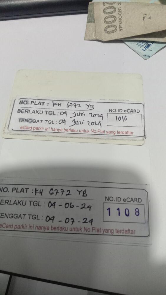 Kartu member id 1016 pindah ke id 1108