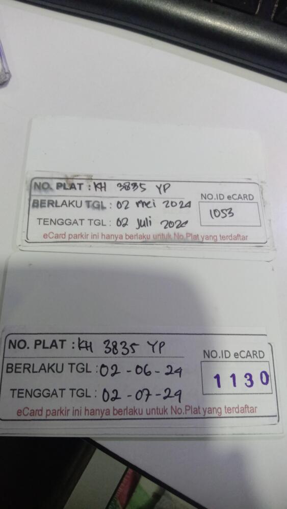 Kartu member id 1053 pindah ke id 1130