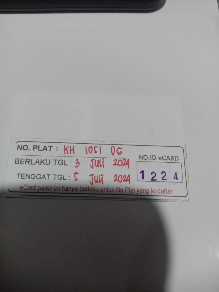 Kartu member kembali id 1224