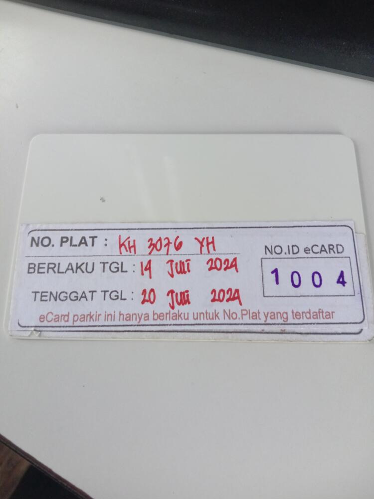 Kartu member kembali id 1004