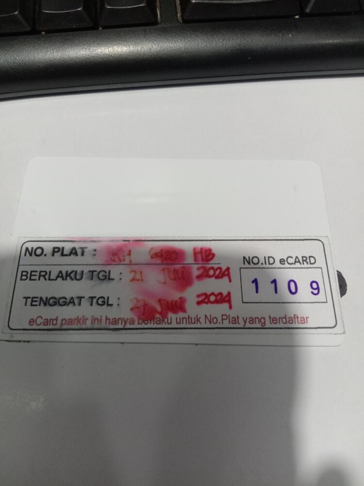 Kartu member kembali id 1109