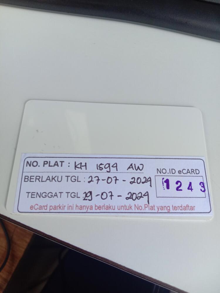 Kartu member kembali id 1243