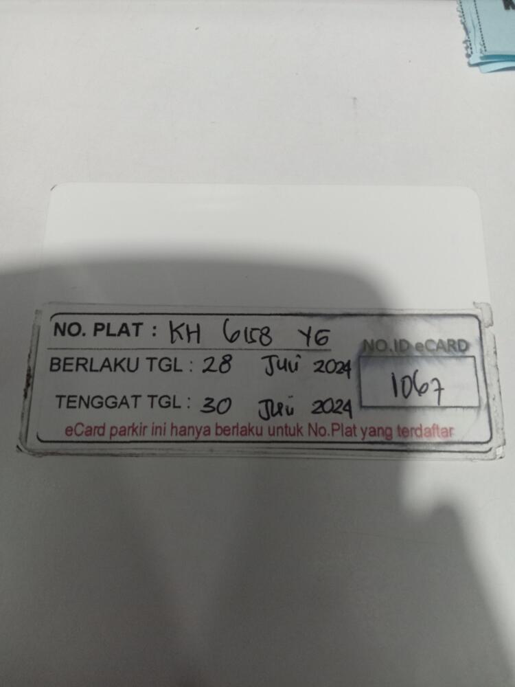 Kartu member kembali id 1067