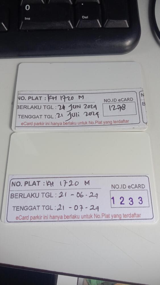 Kartu member id 1278 pindah ke id 1233