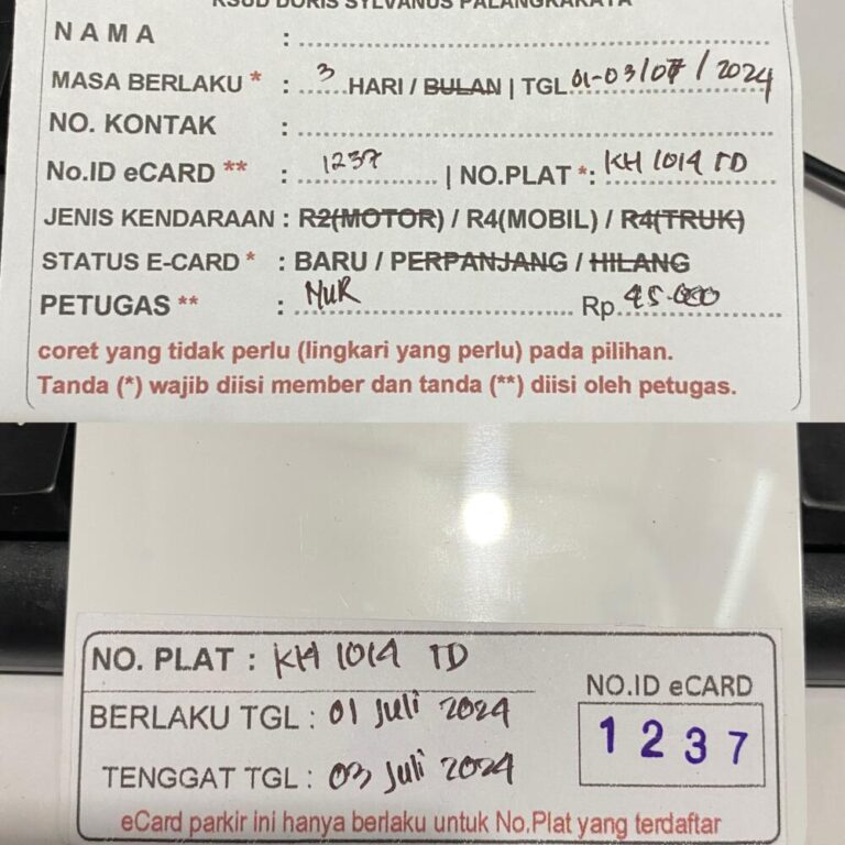 Kartu Member baru id 1237