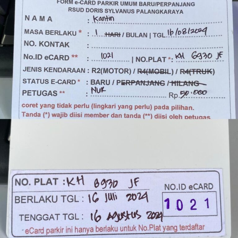 Kartu Member baru id 1021