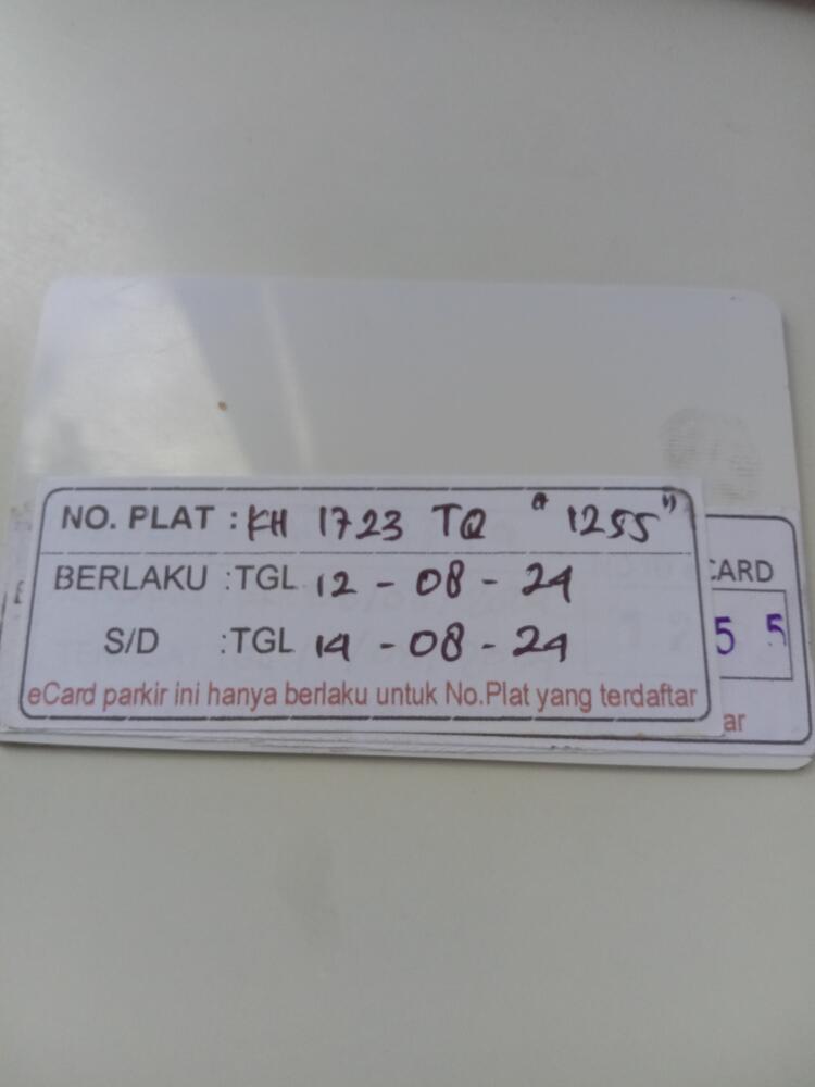 Kartu member kembali id 1255