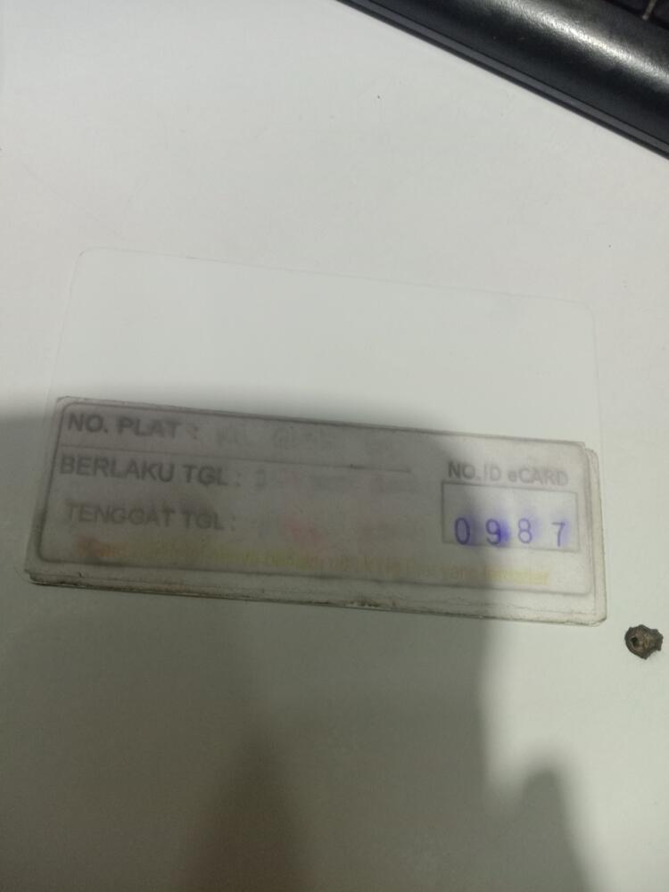 Kartu member kembali id 987