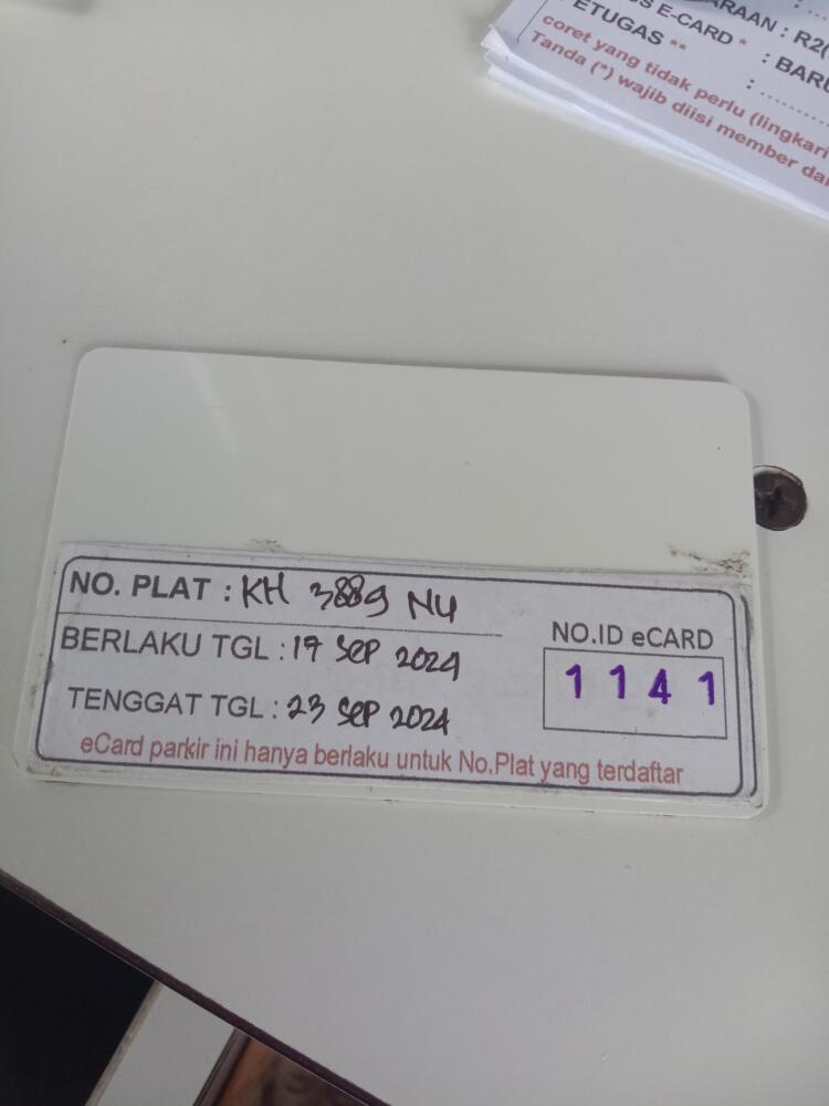 Kartu member kembali id 1141