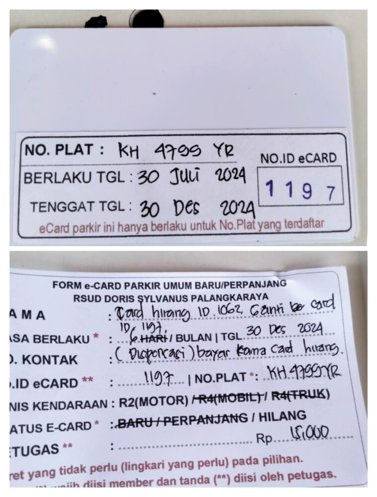 GANTI KARTU DARI ID 1062 KE ID 1197