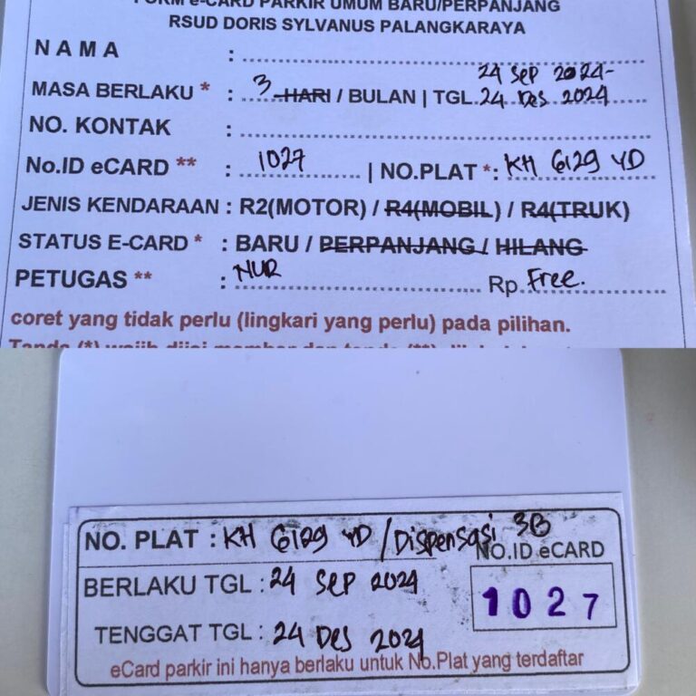 Kartu Member dispensasi proyek