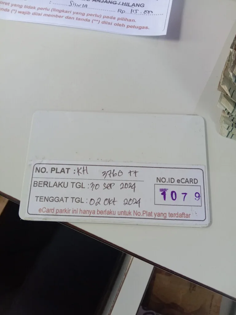 Kartu member kembali id 1079