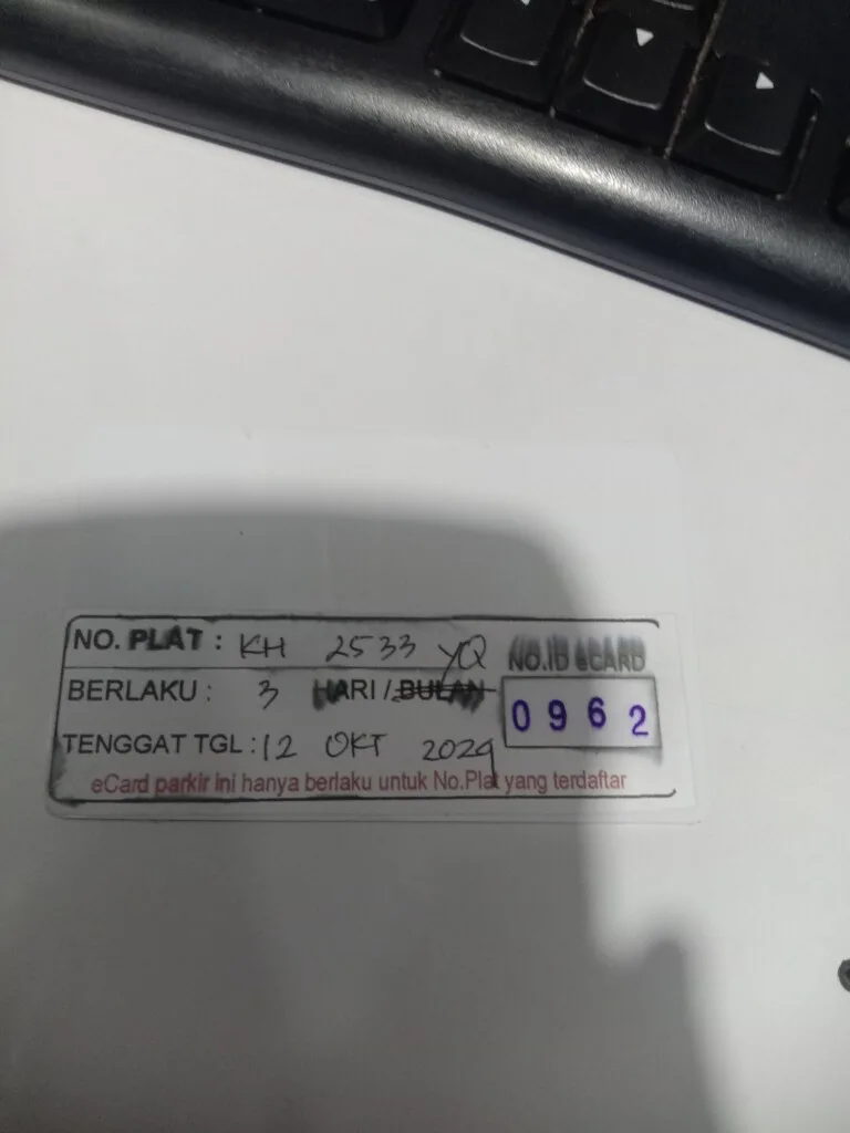 Kartu member kembali id 962