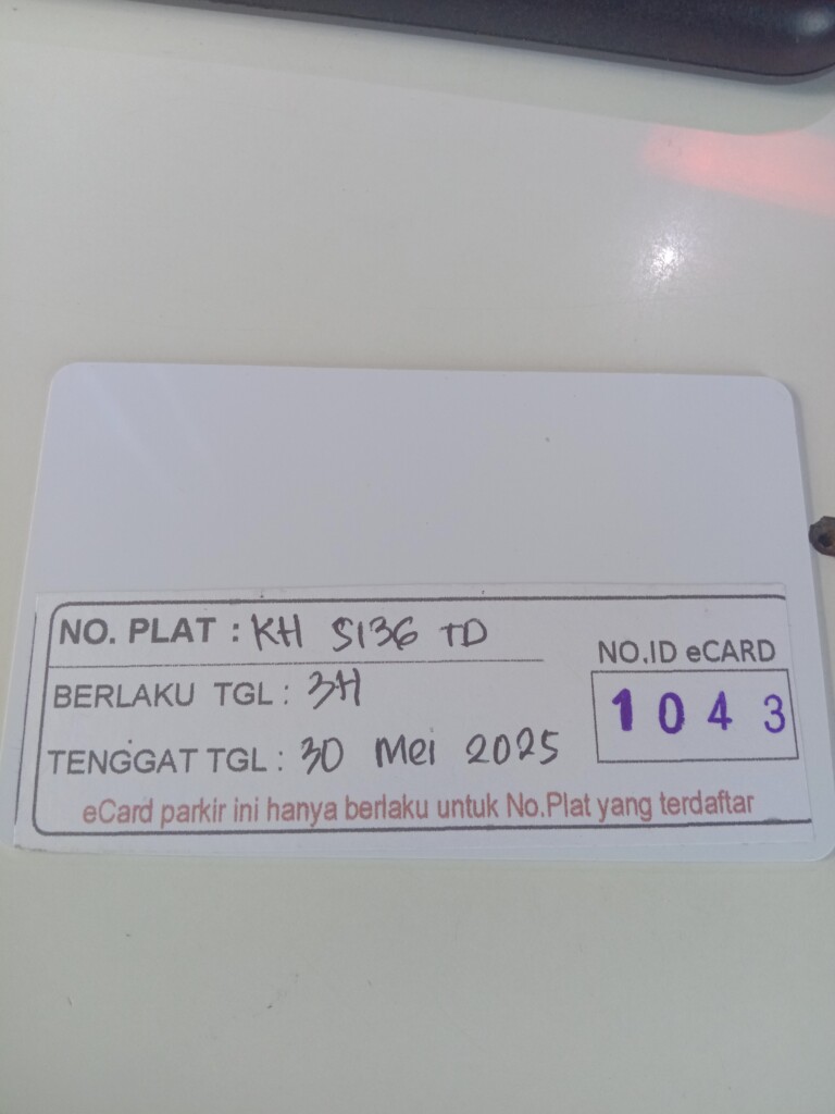 Kartu member kembali id 1043