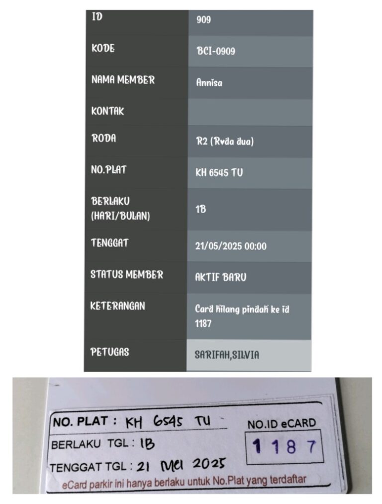 Ecard hilang id 909 ganti ke id 1187