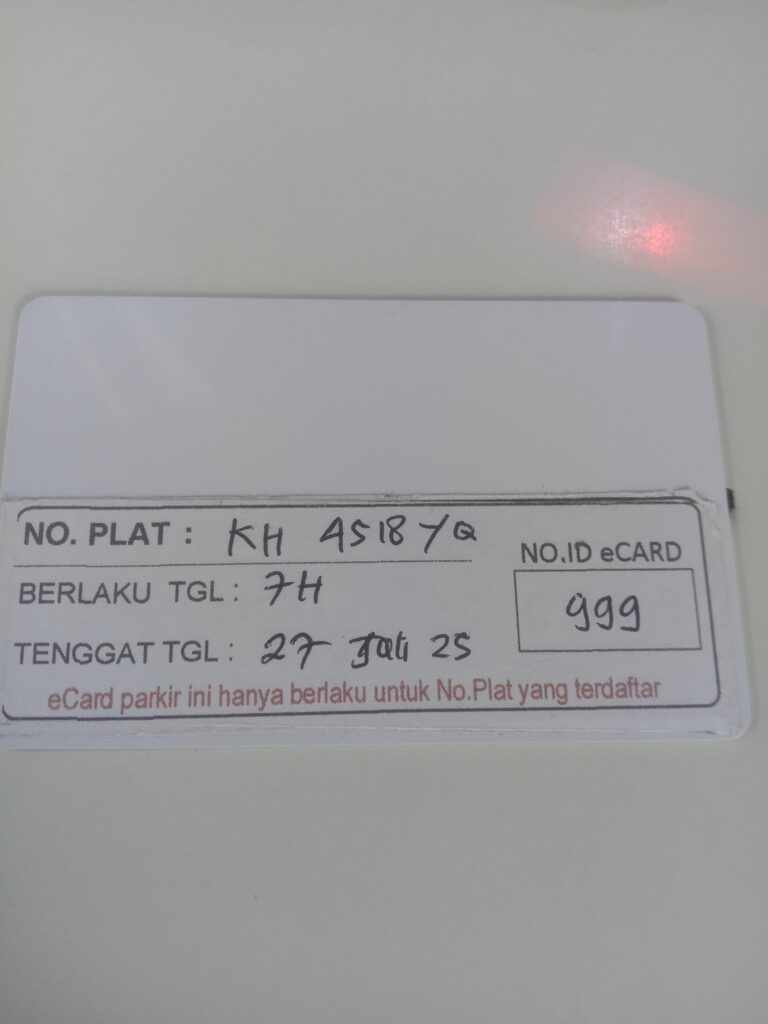 Kartu member kembali id 999