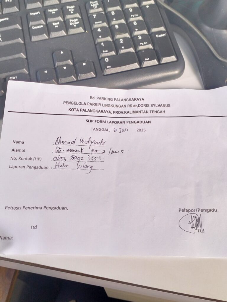 LAPORAN KEHILANGAN HELM DI PARKIRAN