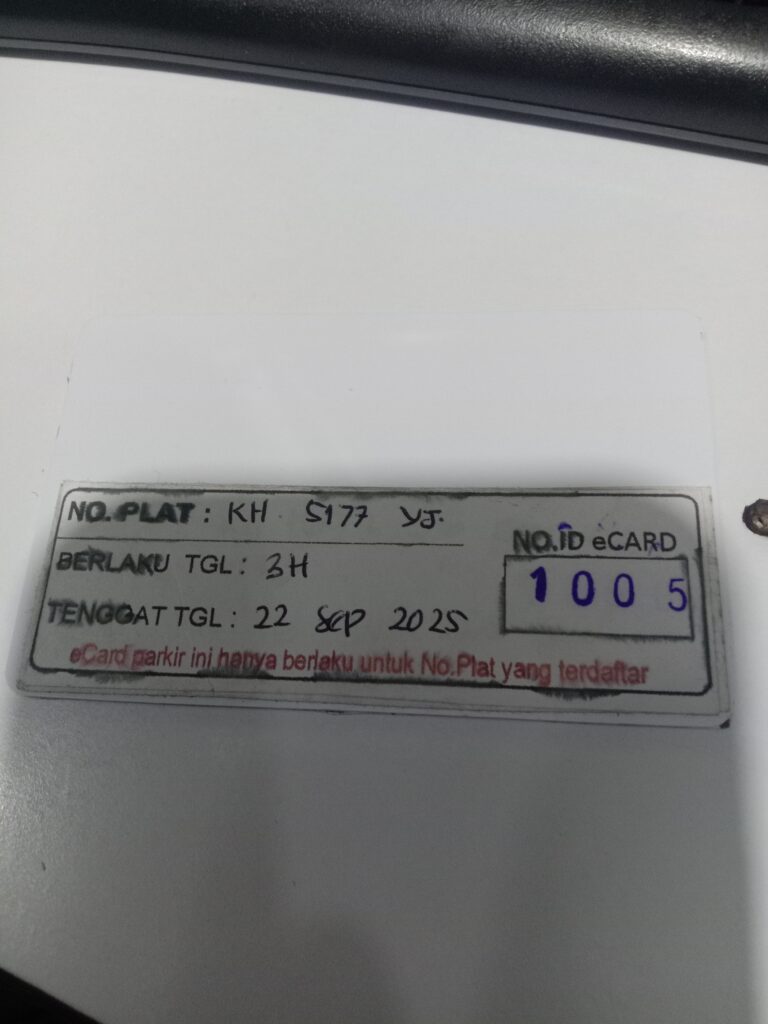 Kartu member kembali id 1005