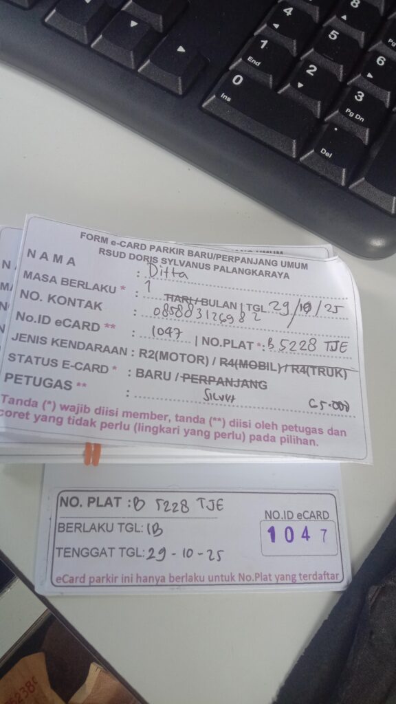 Kartu Member baru id 1047