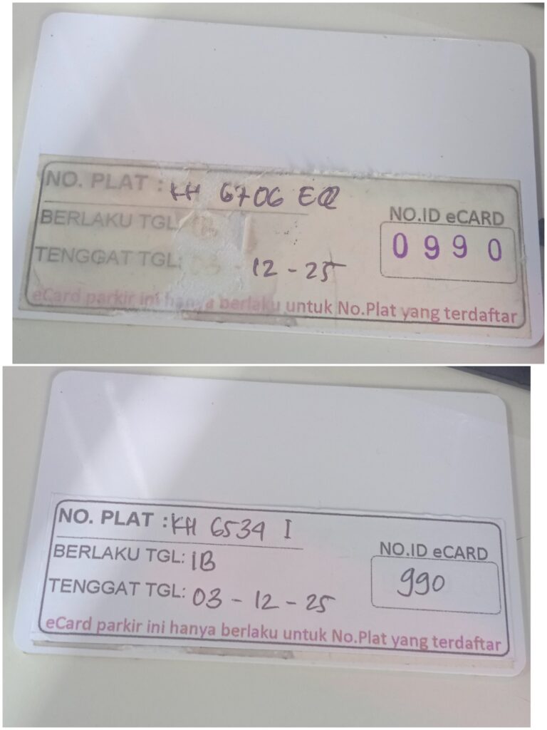 Kartu Member ganti nopol id 990