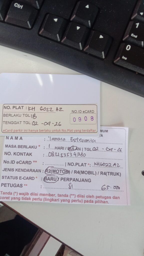 Kartu Member baru id 908