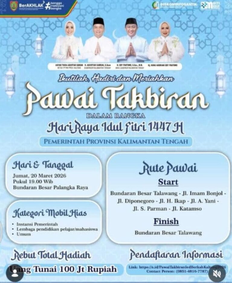 pawai takbiran hari raya idul fitri 1447 hijriah di kota palangkaraya