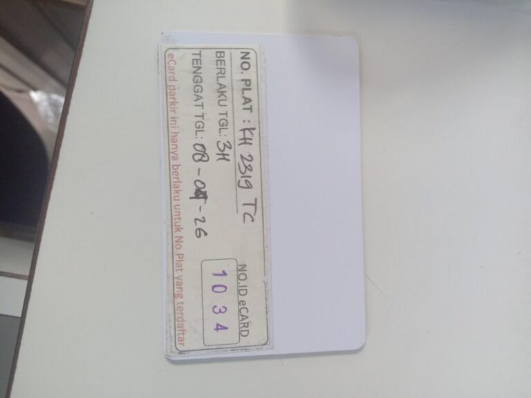 Kartu member kembali id 1034